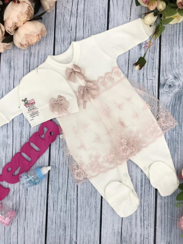 Купить оптом 258-П. Комбинезон с шапкой, хлопок 80% велюр 20% ПЭ, пудра в Нефтеюганске